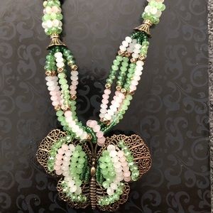 Beaded butterfly necklace